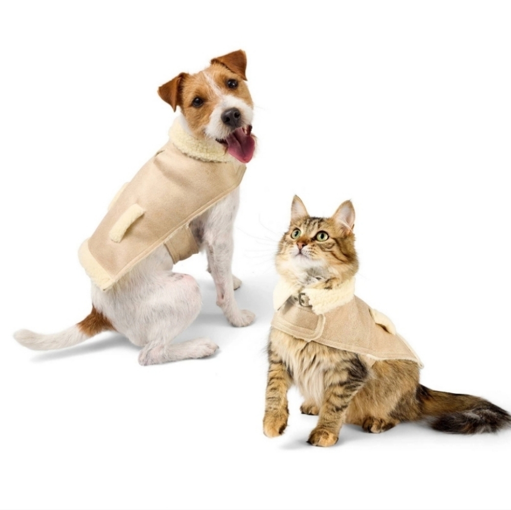 🎉HOST PICK 🎉Dog and Cat Faux Shearling Vest Jacket w/ Ghost & Wren ~ Cream